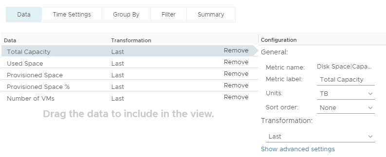 vRealize Operations Manager - Datastore Overprovisioning - Custom View Data