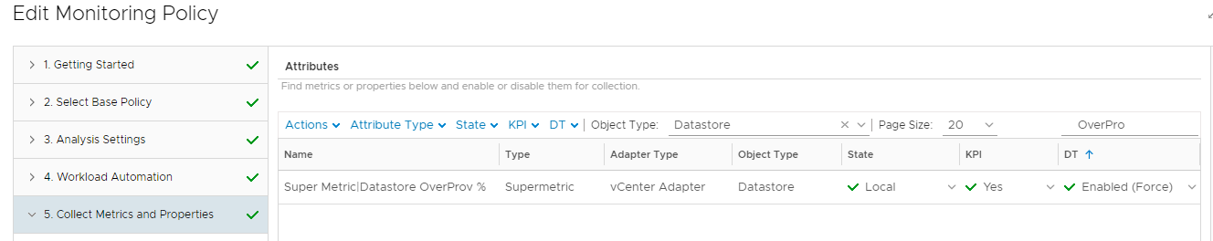 vRealize Operations Manager - Datastore Overprovisioning - Super Metric Collection