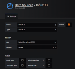 Grafana Dashboard for vCloud Director - Configure InfluxDB Data Source