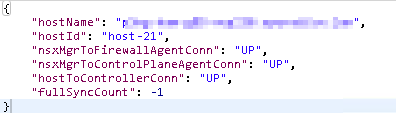 NSX Troubleshooting - Management and Control Plane - NSX Manger API Host Connection State Details