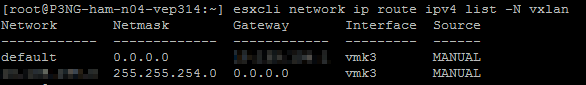 NSX Troubleshooting - Management and Control Plane - esxcli network ip route 