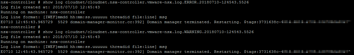 NSX Troubleshooting - Management and Control Plane - Show Controller Logs