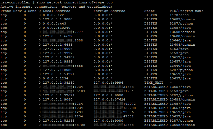 NSX Troubleshooting - Management and Control Plane - Show Network Connection