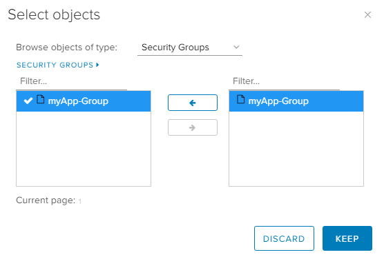 vCloud Director Dynamic Security Group with Tag - UI DFW Object Details