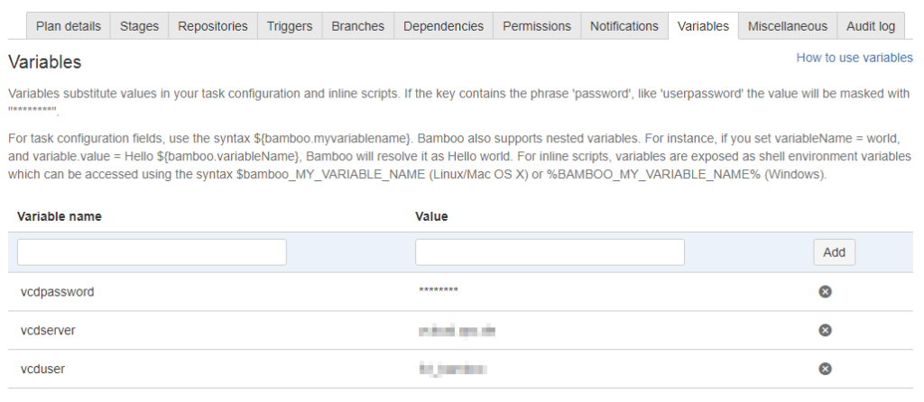 Bamboo PowerShell Pester Integration - Variables