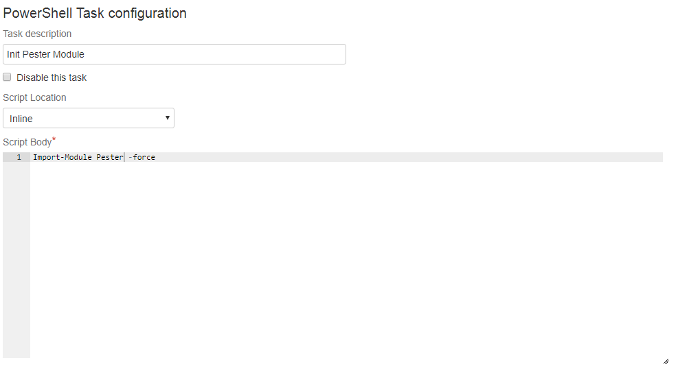 Bamboo PowerShell Pester Integration - PowerShell task