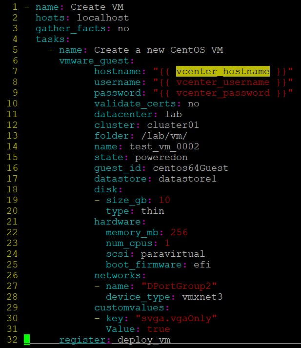 My Ansible Development Setup - VIM Layout