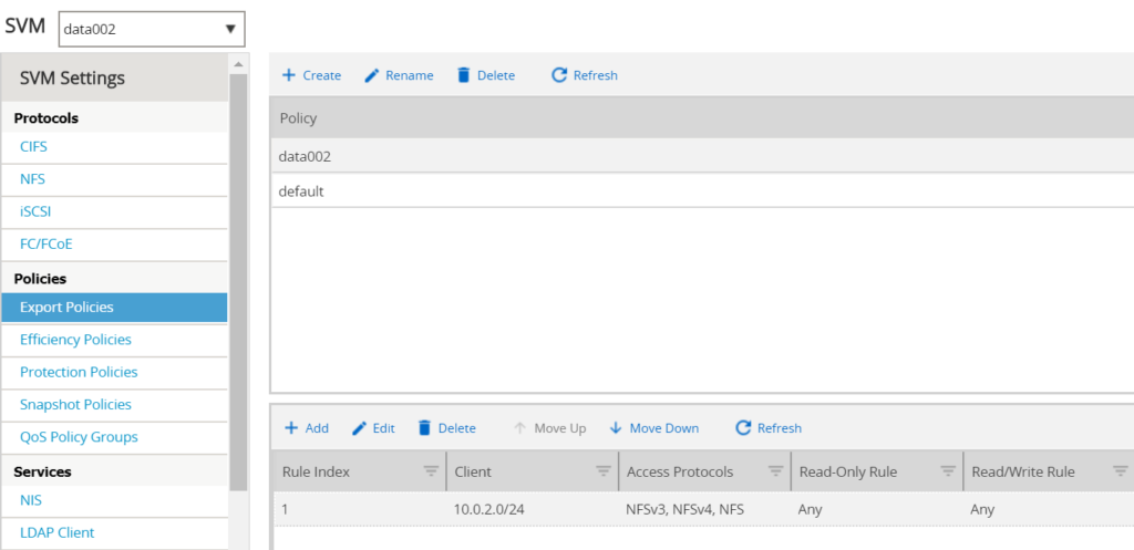 NetApp NFS Export with Ansible - NFS Export