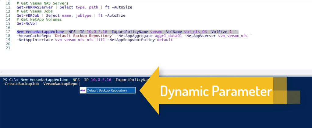 Protect new NetApp NFS Exports with Veeam - Dynamic ValidateSet in a Dynamic Parameter