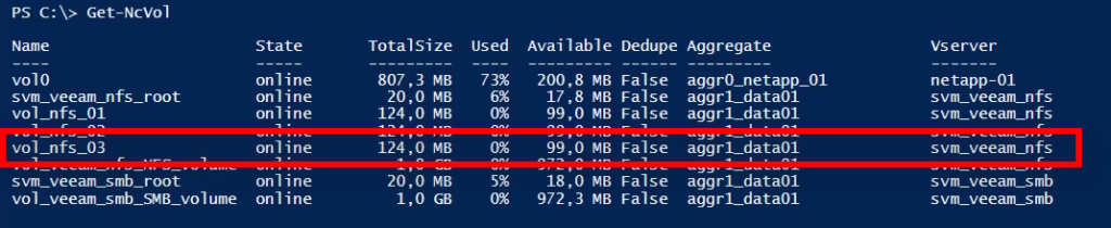 Protect new NetApp NFS Exports with Veeam - New NetApp Volume