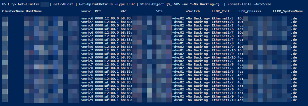 Get LLDP Uplink Details with PowerCLI