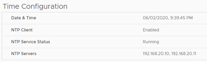 ESXi NTP Security Configuration - Time Configuration