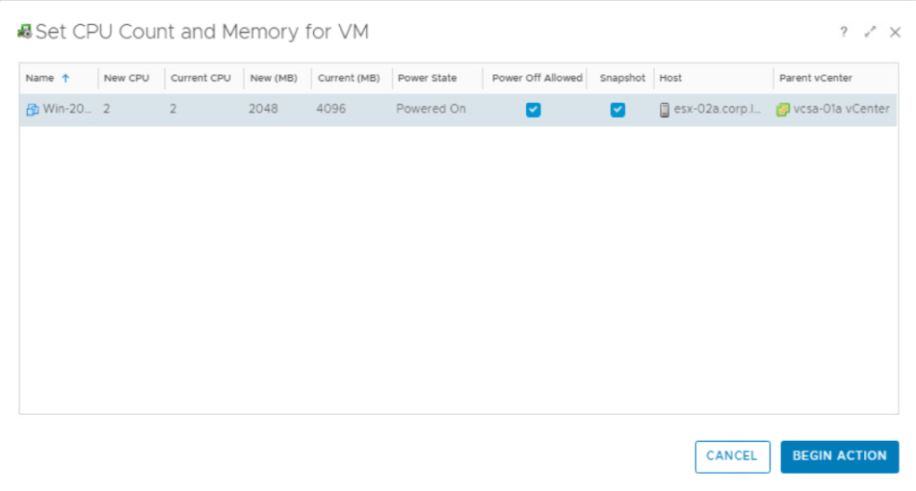 vRealize Operations - Action