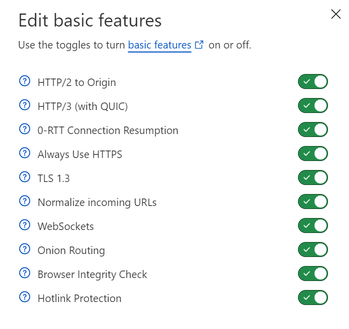 Cloudflare basic features